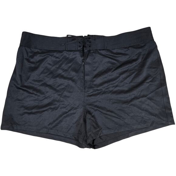 Island Escape Women's Plus Size Beach Board‎ Shorts in Black 22W NWT - Picture 1 of 8